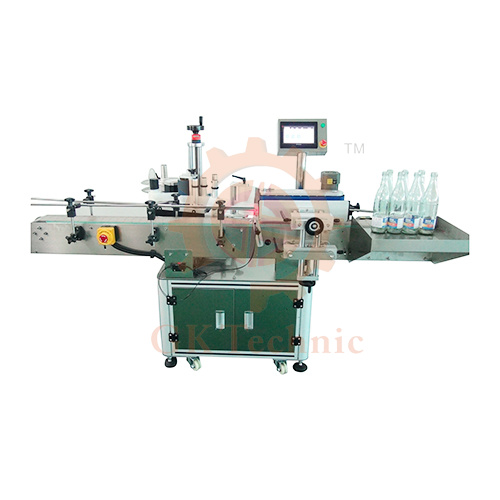 全自動(dòng)立式圓瓶貼標(biāo)機(jī)流程